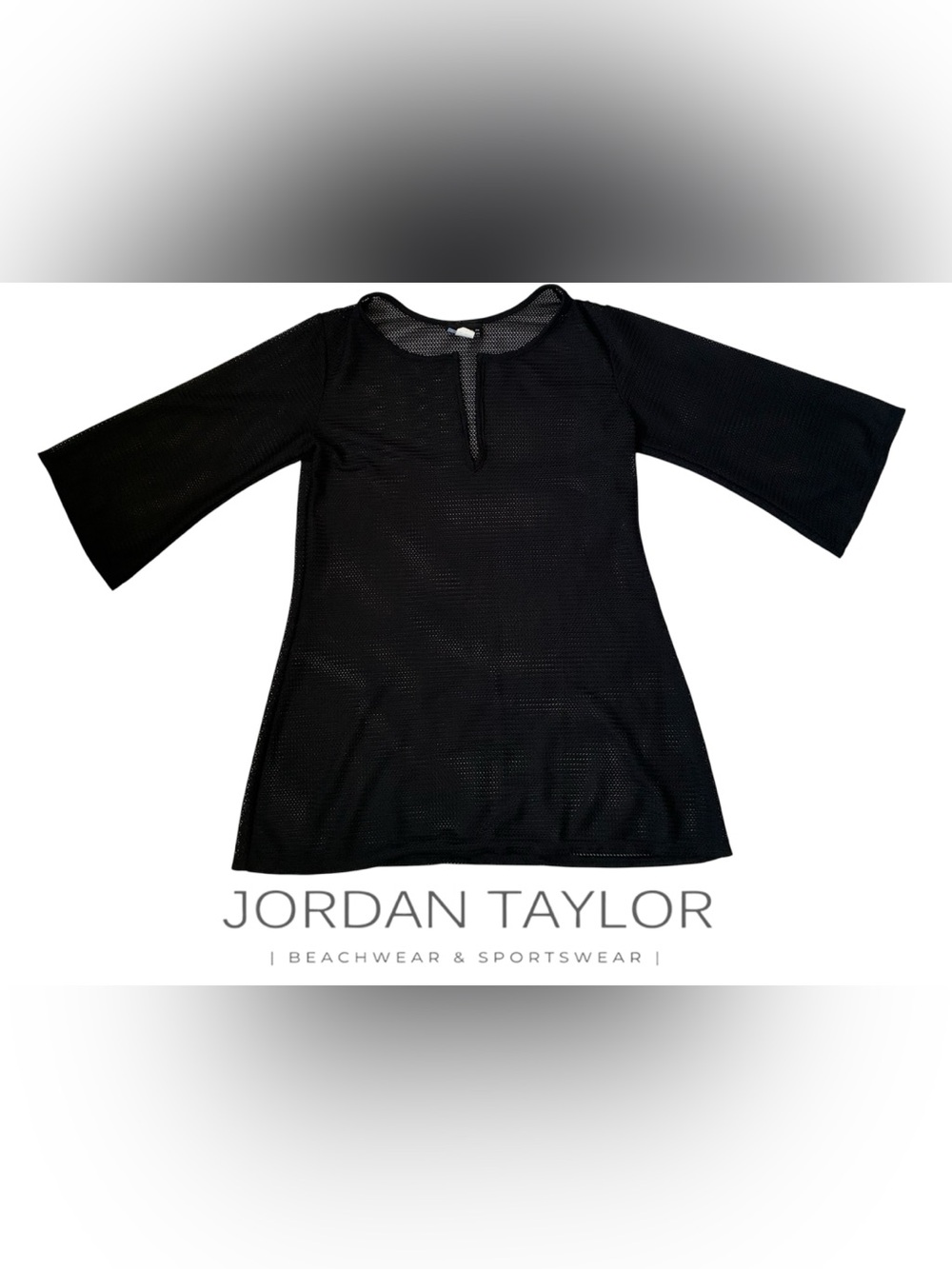BLACK SHEER BEACH COVER UP JORDAN TAYLOR COLLECTION